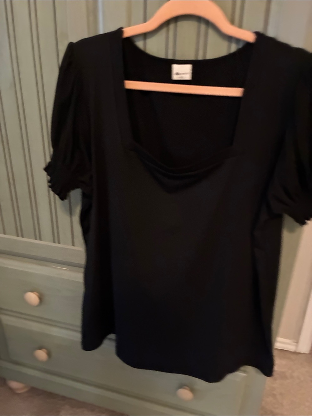 Classic Black Scoop Neck Short Sleeve Top - Unbranded